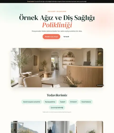 Aile tasarımı, Diş kliniği için örnek site